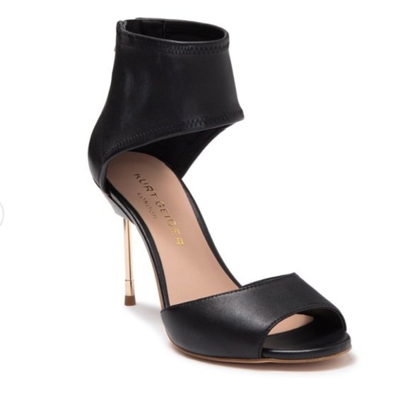 Kurt Geiger Shoes - Kurt Geiger Open-Toe Leather Thin Metal Stiletto in Blush